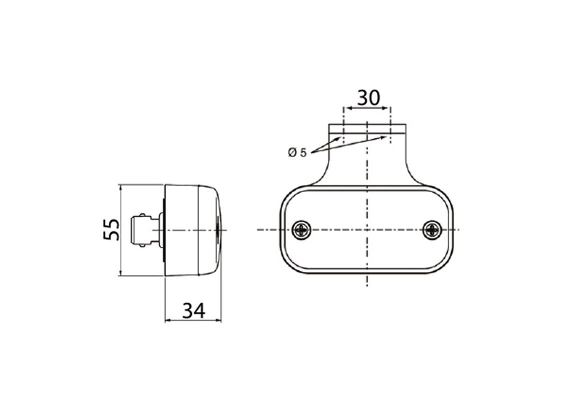 Feu de position arrière Ampoules 12/24V rouge 